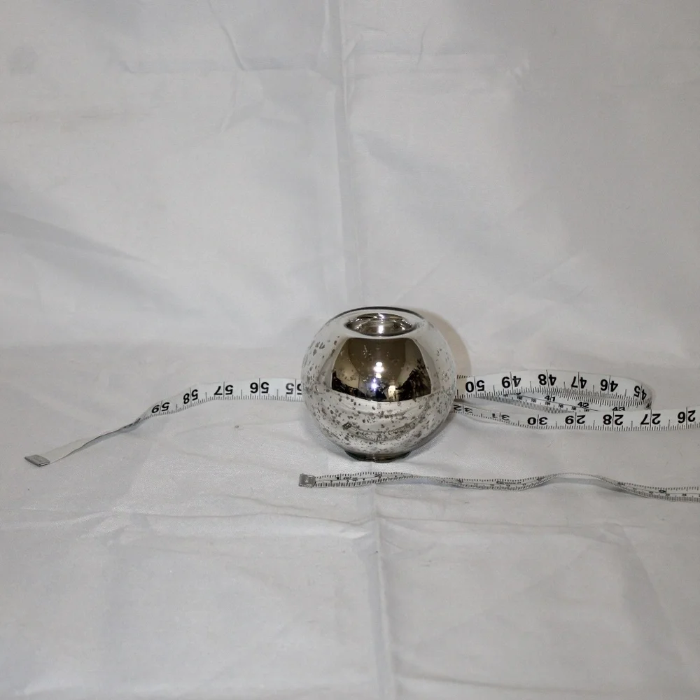 West Elm Silver Crackle Glass Candle Holder.